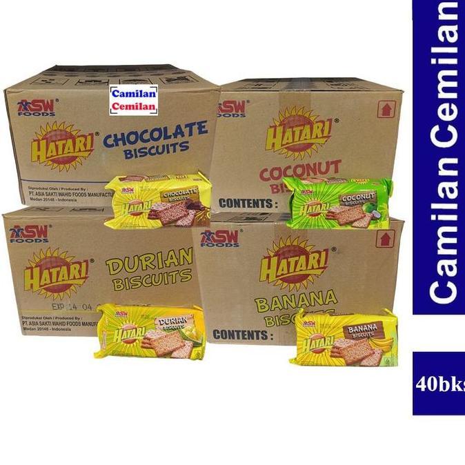 Hatari Biskuit Mini Coklat Kelapa Durian Pisang Karton Isi 40 Bks X 90 Gr
