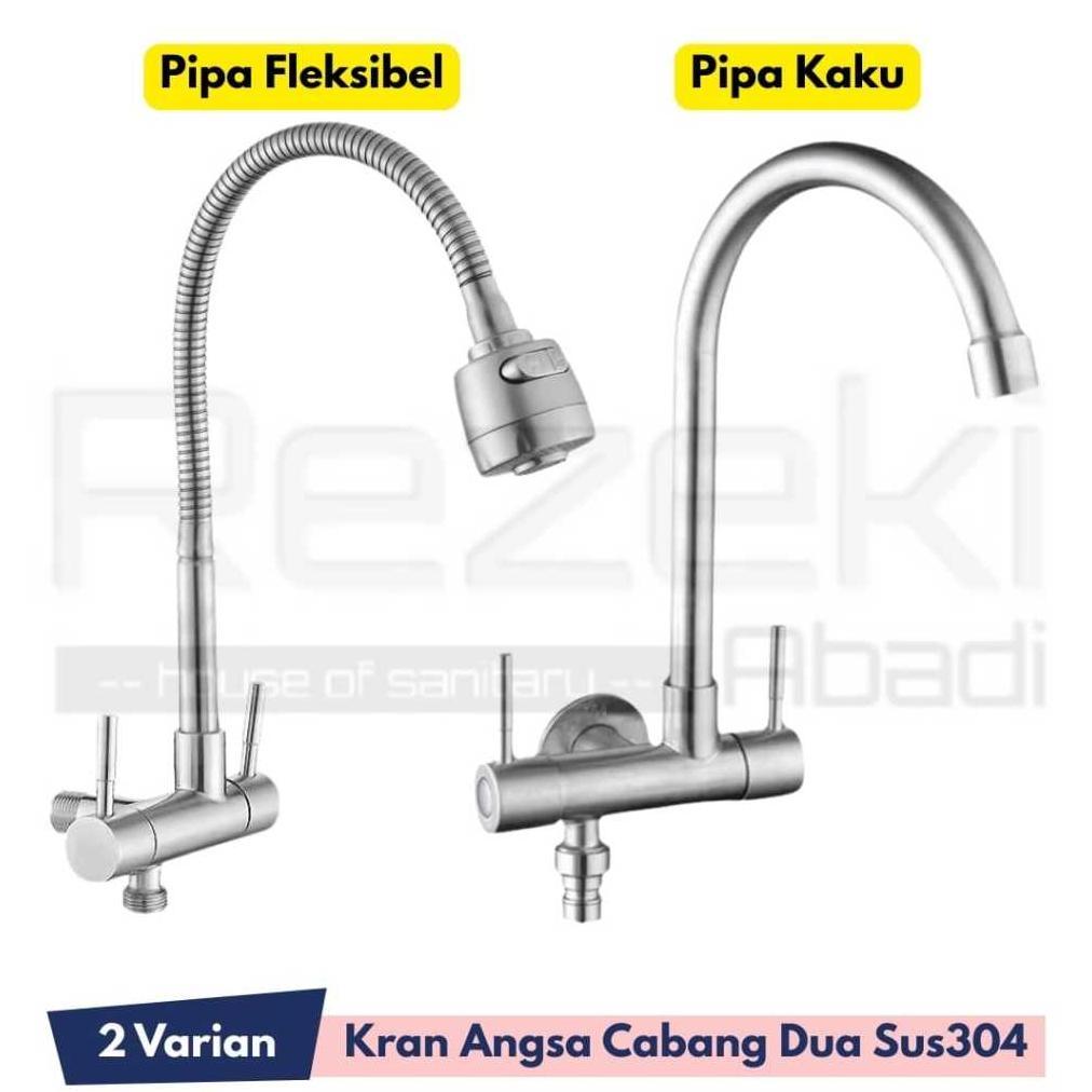 NEW Kran Angsa Cabang dua SUS 304 / Kran Cuci Piring / Kran Filter Air [terbaik][terlaris]