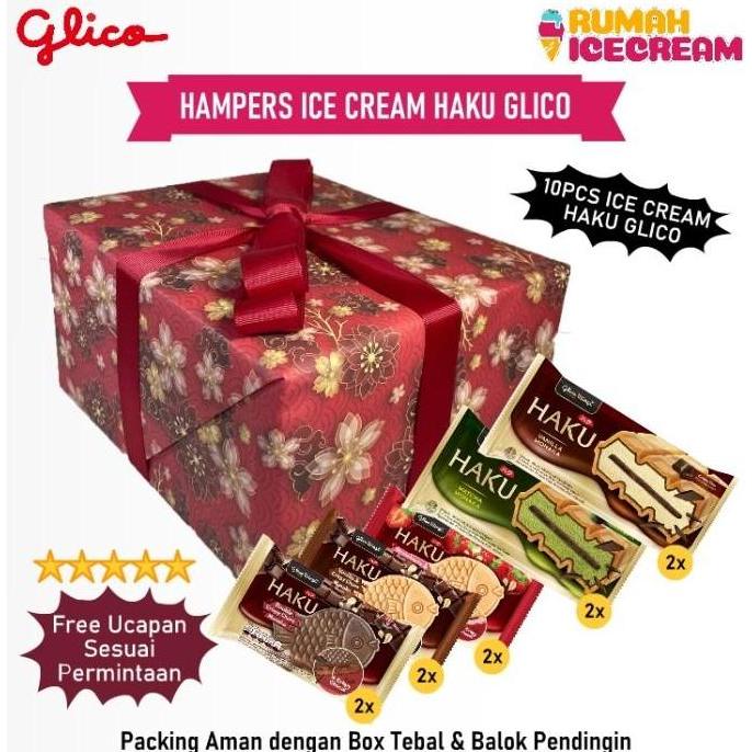 Hampers Ice Cream Haku Glico 10Pcs