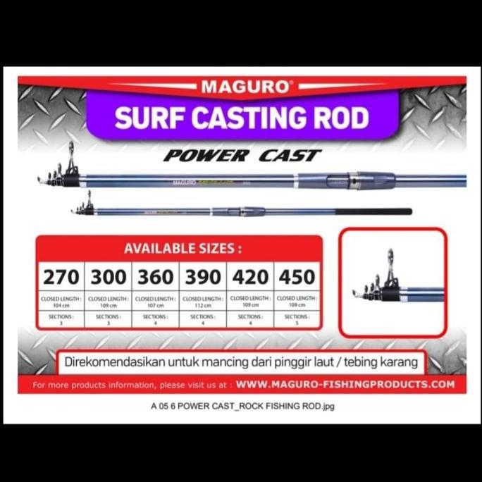 joran maguro surf casting power cast atau sejenis 270 joran pasiran