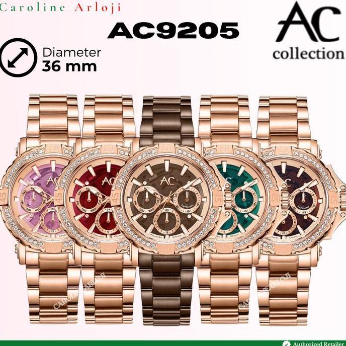 ORIGINAL Jam Tangan Wanita Alexandre Christie AC 9205 / AC9205 Analog Stainless Steel Strap Rantai