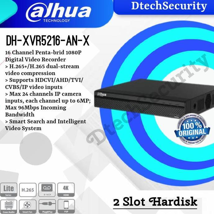 DVR 16Ch Dahua Up to 5MP XVR 5216 AN-X Pentrabrid