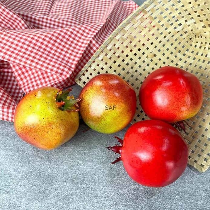 Ready SAF Delima Buah Artificial Palsu Imitasi - Fake Pomegranate Props Foto Produk murah