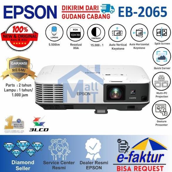 Proyektor Epson Eb-2065 Eb2065 2065 3Lcd Xga 5500 Lumens Resmi