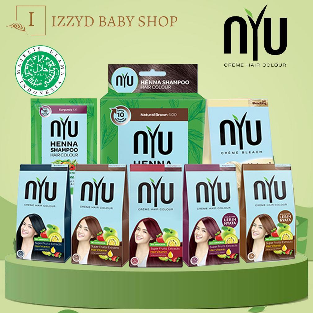 NYU Creme Hair Colour Natural Cat Pewarna Rambut black brown blue black bleach caramel cherry red co