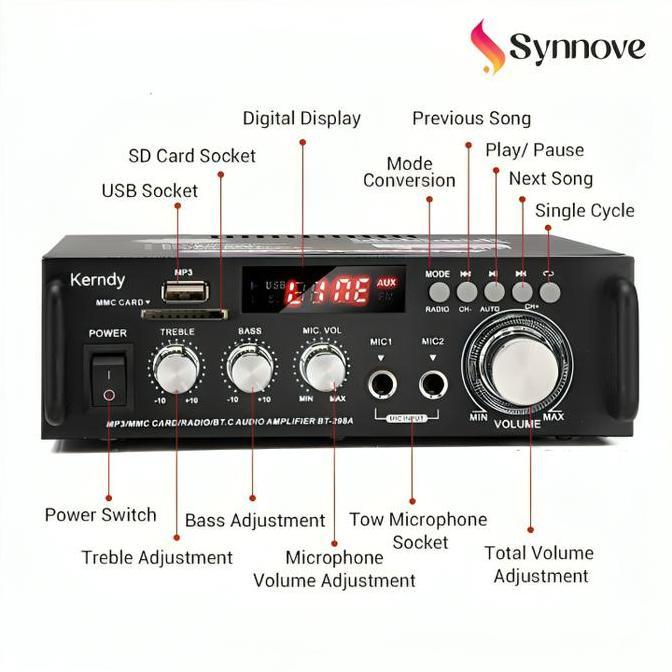 Amplifier Karaoke Bluetooth EQ Audio Karaoke Home Theater FM Radio Ampli Mini murah
