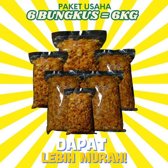 Keripik Kriwil Pedas Daun Jeruk || Paket Usaha Isi 6Kg || Cemilan Kripik Food Makanan Snack Kering K
