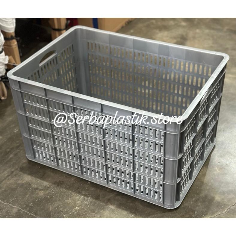 Promo Keranjang Abu Tatak Size Jumbo / Rak Susun Kontainer Abu Pabrik / Krat Buah Sayur Rak Organise