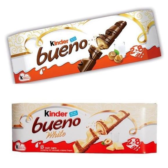Kinder Bueno Maxi Varian Milk Dan White Chocolate Isi 8 Packs