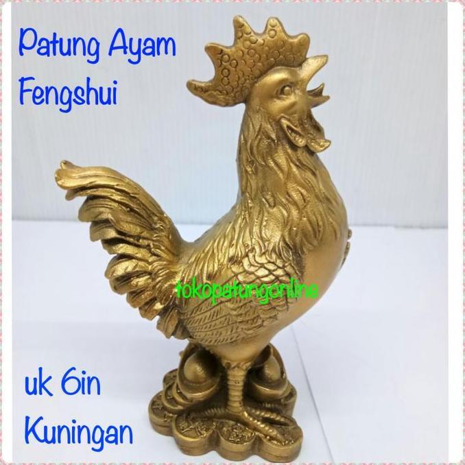 Patung Ayam Kuningan Fengshui 017
