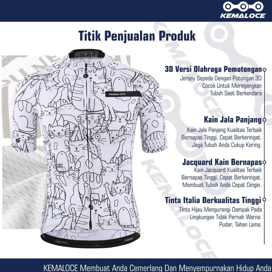 Cuci Gudang Kemaloce Jersey Sepeda Roadbike Pria&Wanita Lengan Pendek Bernapas Jersey Roadbike Pakai