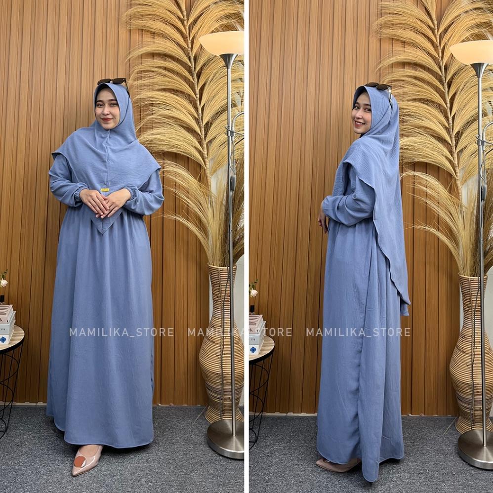 diskon medina set hijab gamis syari crinkle airflow