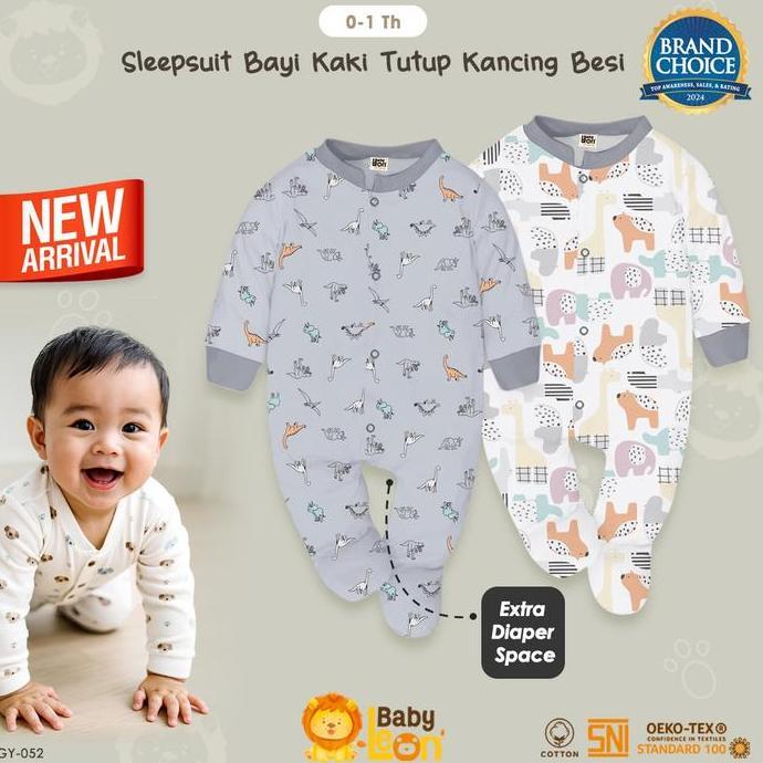 BABY LEON Sleepsuit Bayi Jumpsuit Bayi Kaki Tutup Lengan Panjang GY-052