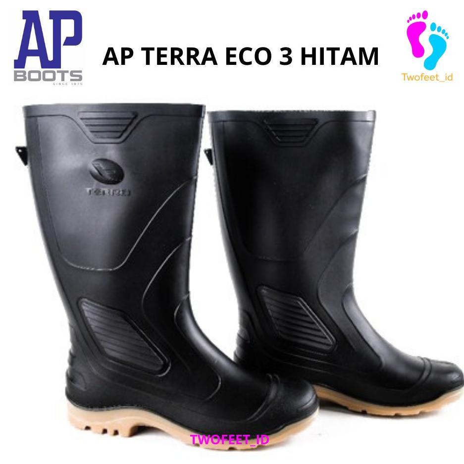 New Sepatu Ap Boots Terra Eco 3 Hitam - Ap Terra Eco 3 Karet Tinggi Hitam - Ap Boots Terra Eco 3 Hit