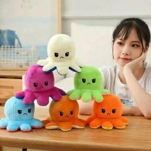 Boneka Gurita Halus Bolak - Balik Dua Sisi Boneka Cumi-Cumi Kado
