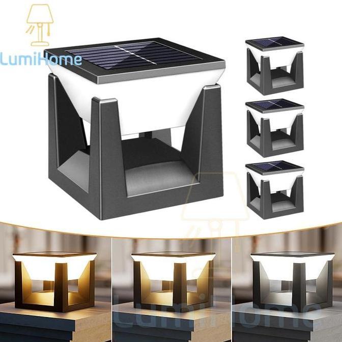 Lampu Taman Surya Minimalis Tahan Air IP67 / Lampu Pilar Tenaga Surya Outdoor / Lampu Tiang Surya LE