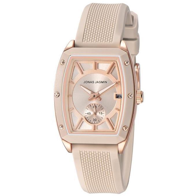 jam tangan perempuan cantik Jonas jasmin JJ 2224 ORIGINAL analog detik oval silikon fashion watch