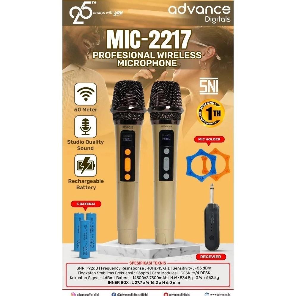 NEW DEALS Professional ADVANCE MIC-206/MIC-207/MIC-208 Double Digital Wireless Mic Microphone/Mikrof