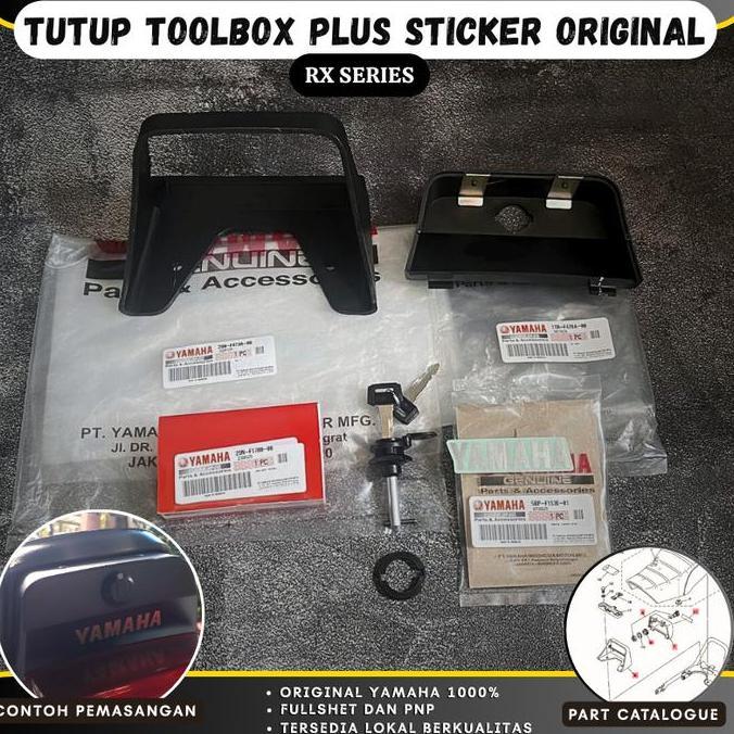 TUTUP TOOL BOX TOOLBOX PLUS STICKER FULL SET RX KING RXK RXS ORIGINAL 29N-F473R-00 1TR-F478A-00 29N-