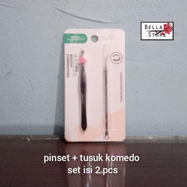 Pinset + Tusuk Komedo Set isi 2 / Pinset Komedo Set