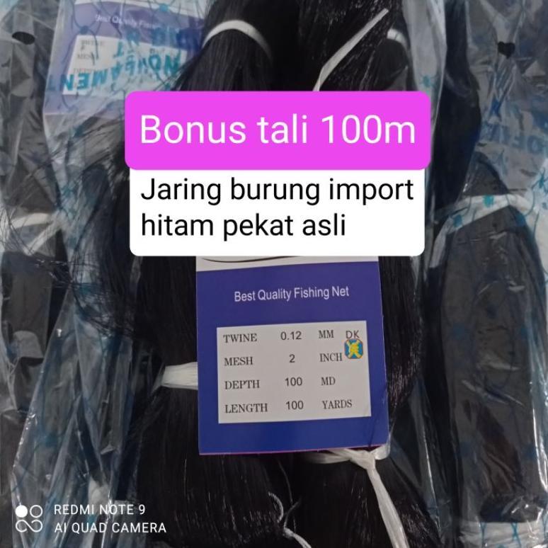 NEW Jaring burung kutilang jaring burung perkutut 100ydsx5m jaring burung crucuk jaring burung hitam