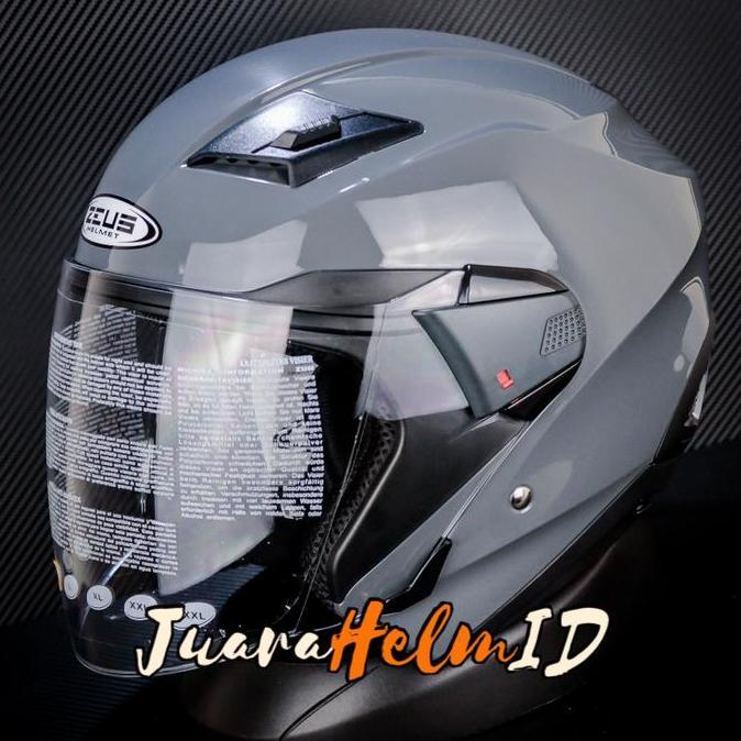 ZEUS HELM ZS611 SOLID / GREY 11C ZS-611 / ZS 611 HALF FACE