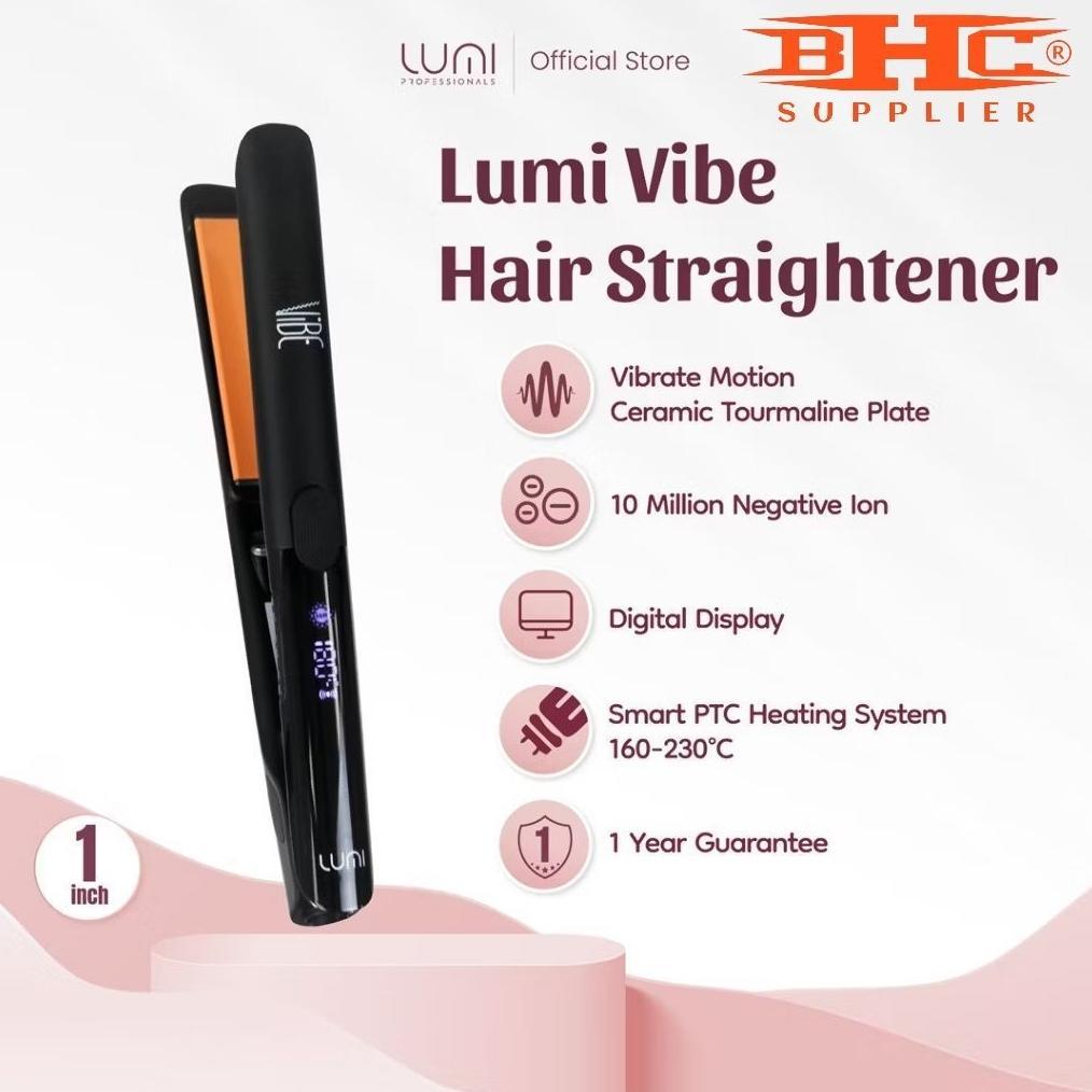 Catokan Rambut Profesional Lumi Vibe Hair Straightener Ceramic Tourmaline, Ion Negatif, Digital Disp