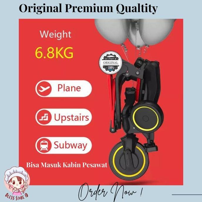 junkishop / Sepeda Anak Roda Tiga Bisa Dilipat / Stroller Sepeda Roda Tiga Diskon