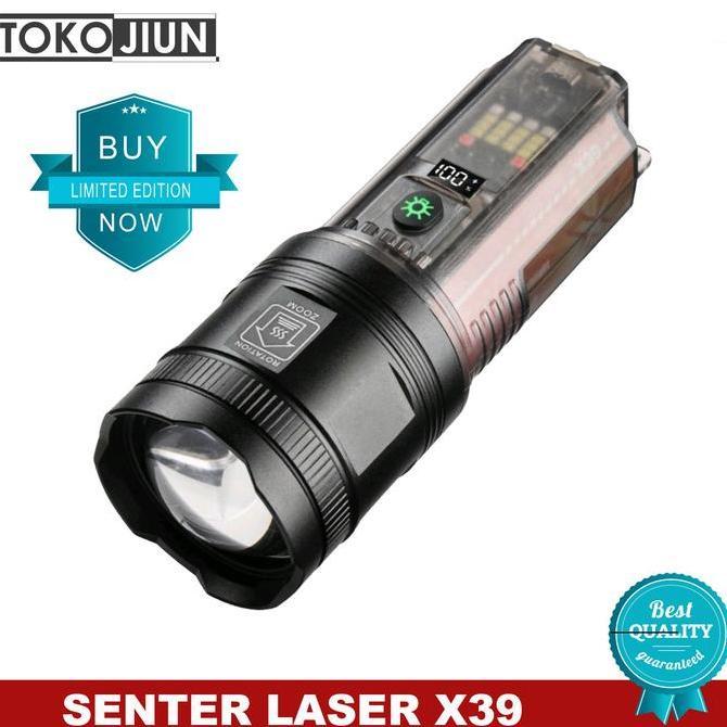 Lictnew- Zaito- Senter Led Laser X39 7 Mode Sinar Solar Panel Flashlht Powerfull