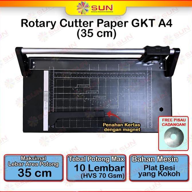 Korta- Rotary Paper Cutter Trimmer A4 / A3 Vertikal 35 Cm - Alat Potong / Pemotong Kertas Hvs, Kerta