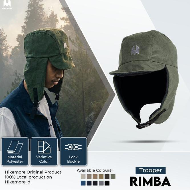 Topi Earflap Warm Hat Hiking Hikemore Tropper Rimba