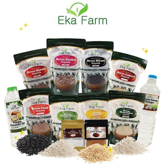 Arroz- Eka Farm Beras Benku 1Kg - Beras Organik - Beras Merah Mix
