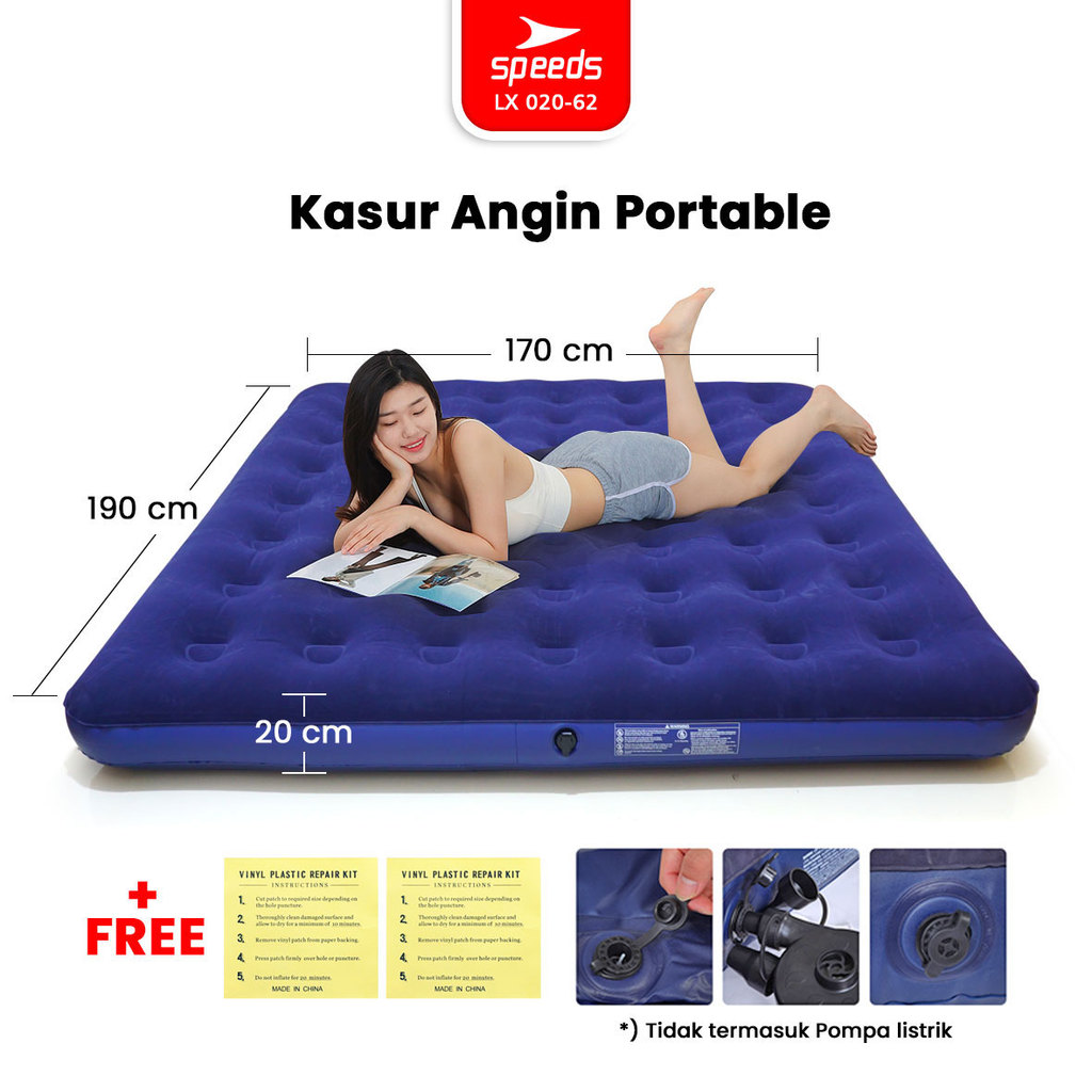 SPEEDS Matras Angin Single/Double Camping Rumahan Kasur Tiup Inflatable Bed Air Sleeping Bed Outdoor