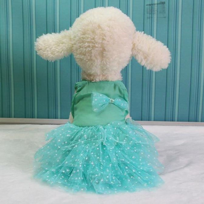 RELMARAMA Baju Gaun Tile Anjing Betina Polkadot Pita Lucu GTPP / Animal Dress Ryuyu