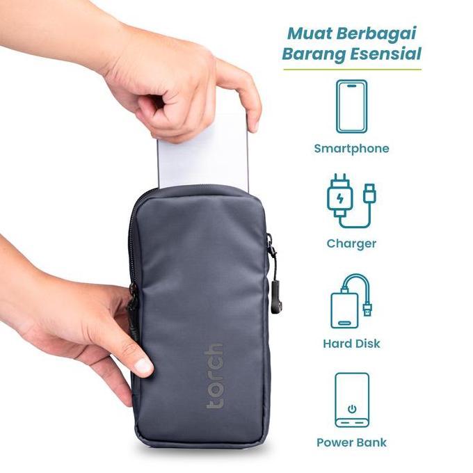 Torch Pouch Kabel Charger Handsfree - Travel Pouch Organizer Maehwa