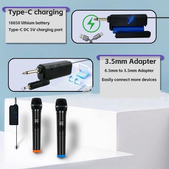 Mikrofon Karaoke Wireless Mikrofon Profesional Mikrofon Handheld UHF Mic Wireless Karaoke