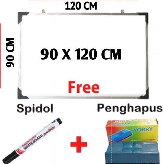 Papan Tulis Besar  White Board Bonus Spidol Dan Penghapus Papan Tulis Putih