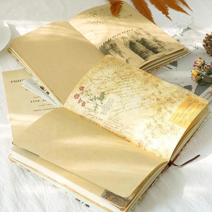 opevana78 - Notebook Aesthetic Retro Buku Diary Aesthetic Hardcover Buku Tulis Sekolah Buku Catatan 
