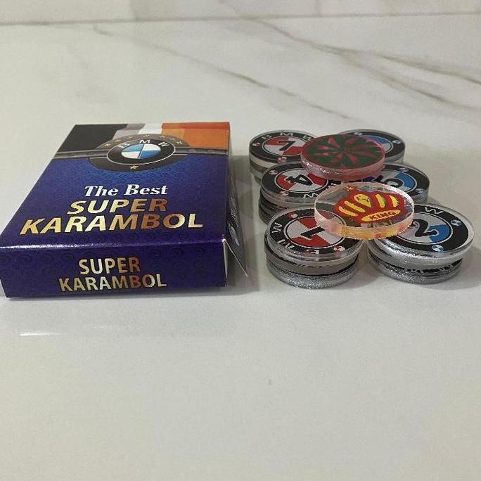 Promo Biji Karambol Super Diameter Besar / Jumbo | Koin Krambol 2 Lapis Tebal 5 Mm Original | 1 Set 
