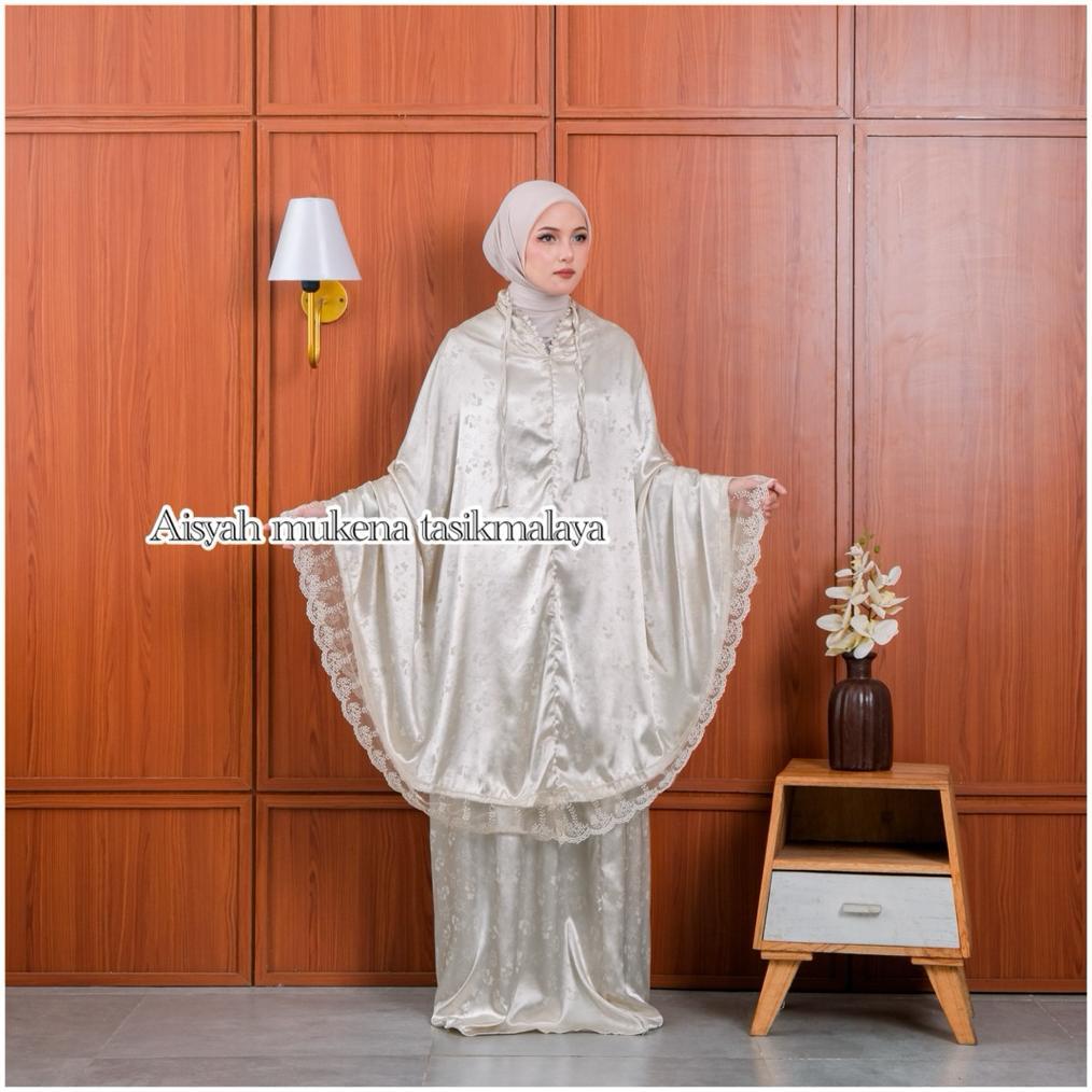 new deals mukena sutra armany jaguar luxsury agnia series  renda mewah -tas mutiara