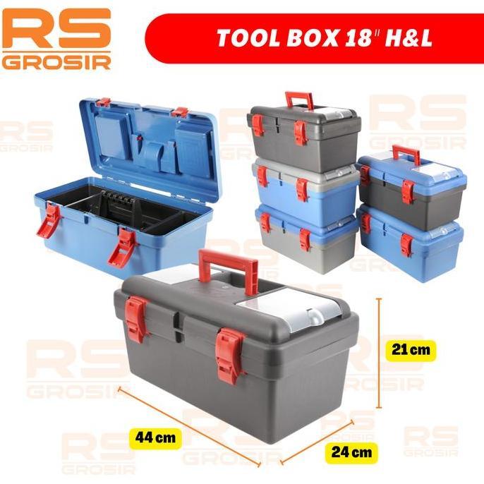 Tool Box H&L Ukuran 18" Besar Tempat Penyimpanan Peralatan