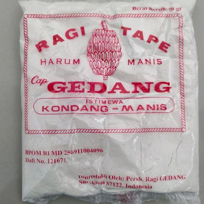[] Ragi Tape Singkong cap GEDANG 1 pack isi 10 sachet