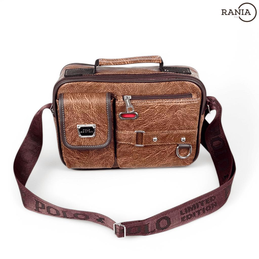 Tas Selempang Kulit Original Polo Amstar Bahan Kulit Pu Leather Waterproof Tas Pria Tas Selempang