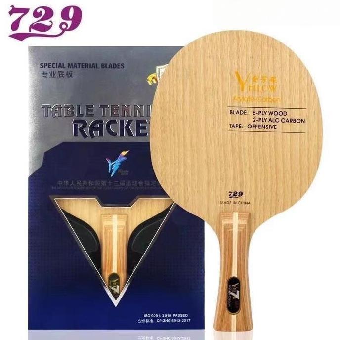 TERMURAH - Bet Friendship 729 Yellow Arylate Carbon 7 ALC - Kayu Pingpong Bet Friendship RITC Bat Bl