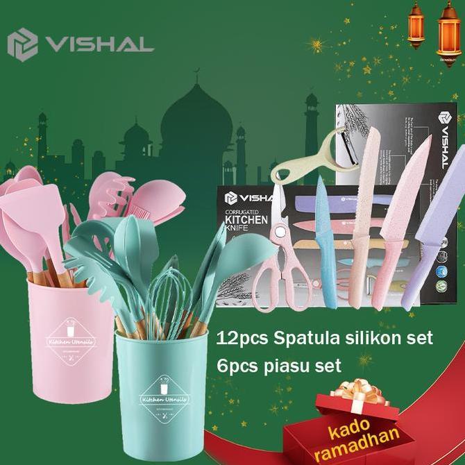 NEW VISHAL (COD) 2IN1 Set Spatula Silikon +Pisau Set