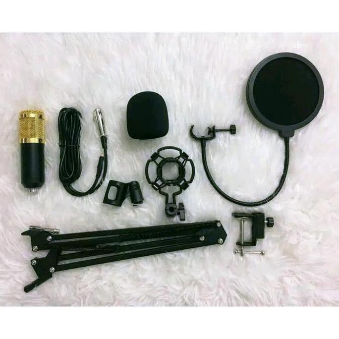 Msu- Mikrofon Condenser Bm-800 Alat Untuk Rekaman Studio, Musik, Dan Karaoke Microphone Mic Podcast 