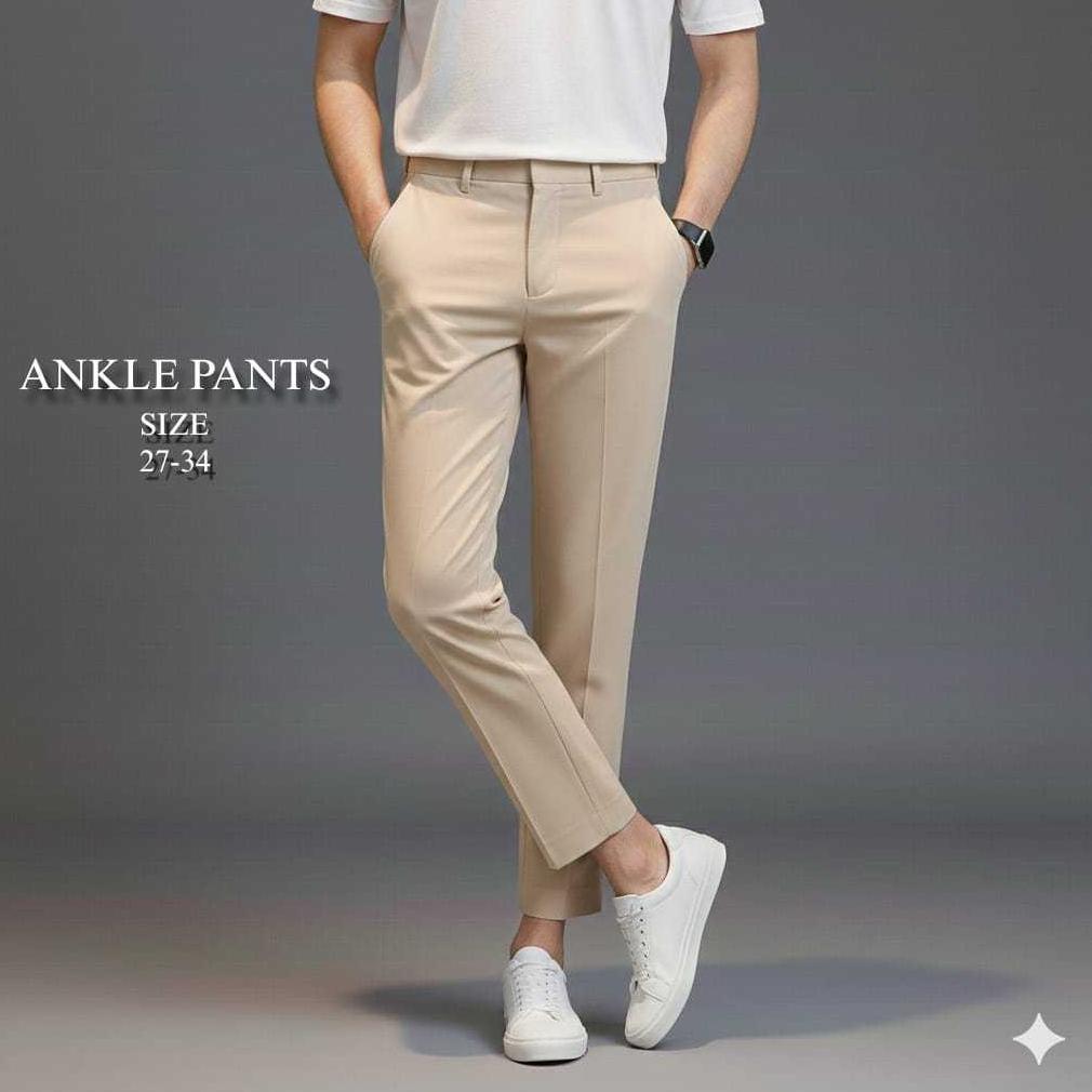 Flash Sale Celana Ankle Pants Pria Casual Formal Kantor Semi Wool Lebaran