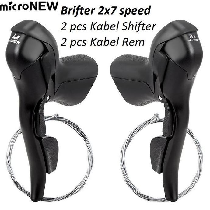 (sepasang) Brifter MicroNew 2 x 7 8 9 10 11 speed shifter rem roadbike not sensah ltwoo