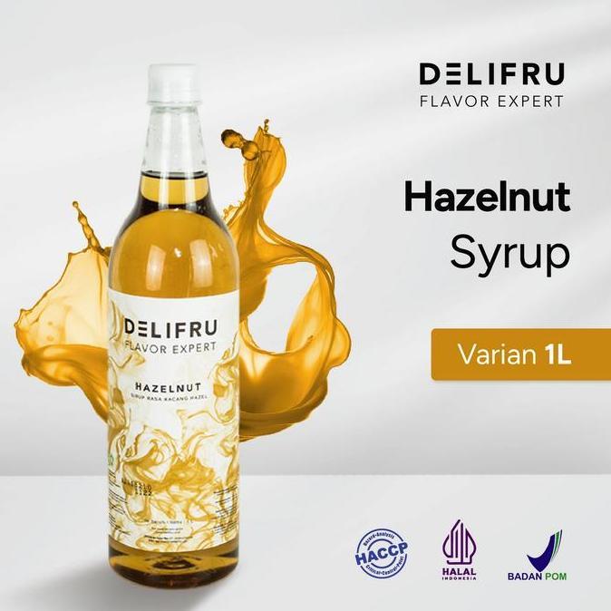 [] Hazelnut Syrup Delifru 1 Liter - Sirup Hazelnut Premium