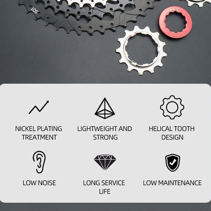 Wake Sprocket 11 Speed 11 - 36T Silver Gear Cassette Seli MTB